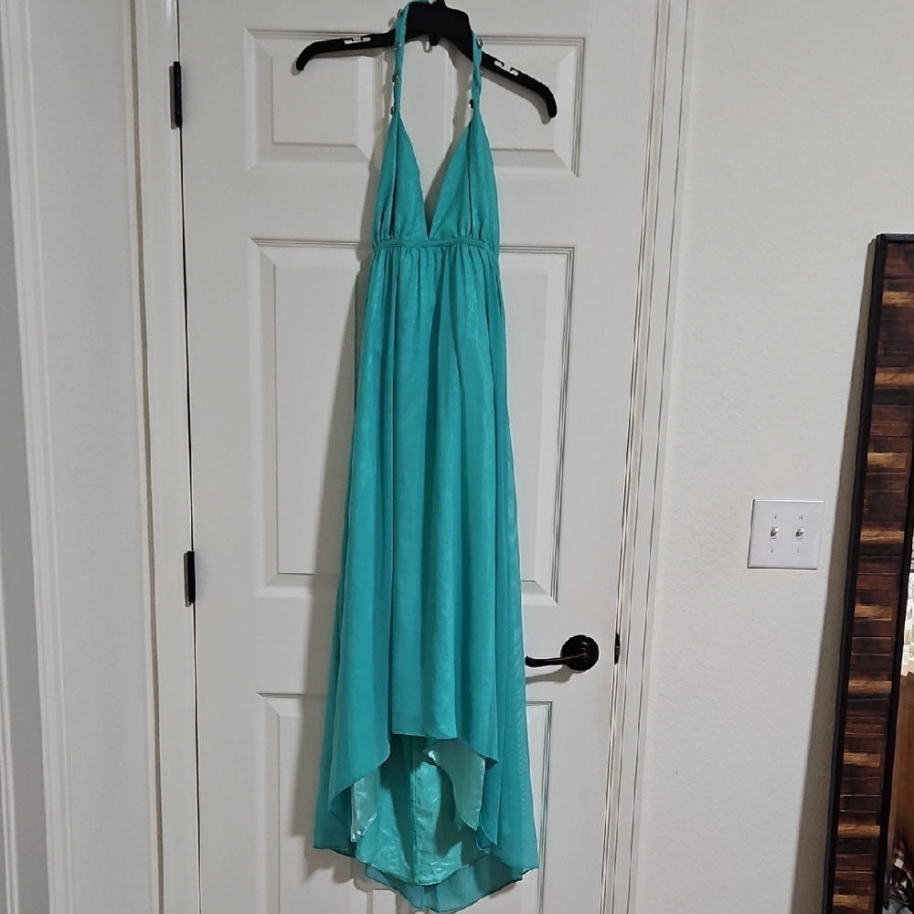 Teal Halter Dress